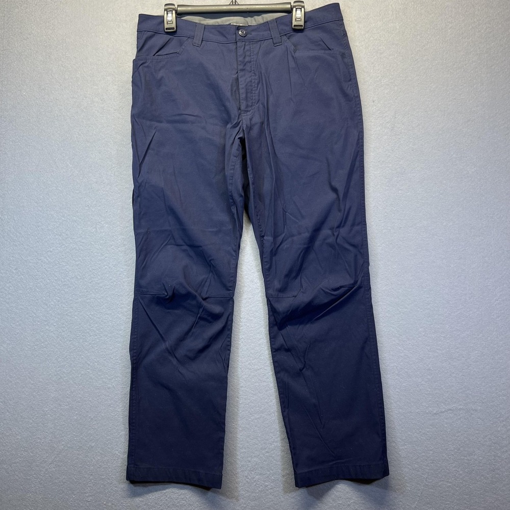 Eddie Bauer Tech Pants Mens 36x30 Blue Nylon Stretch Hiking Travel Outdoor